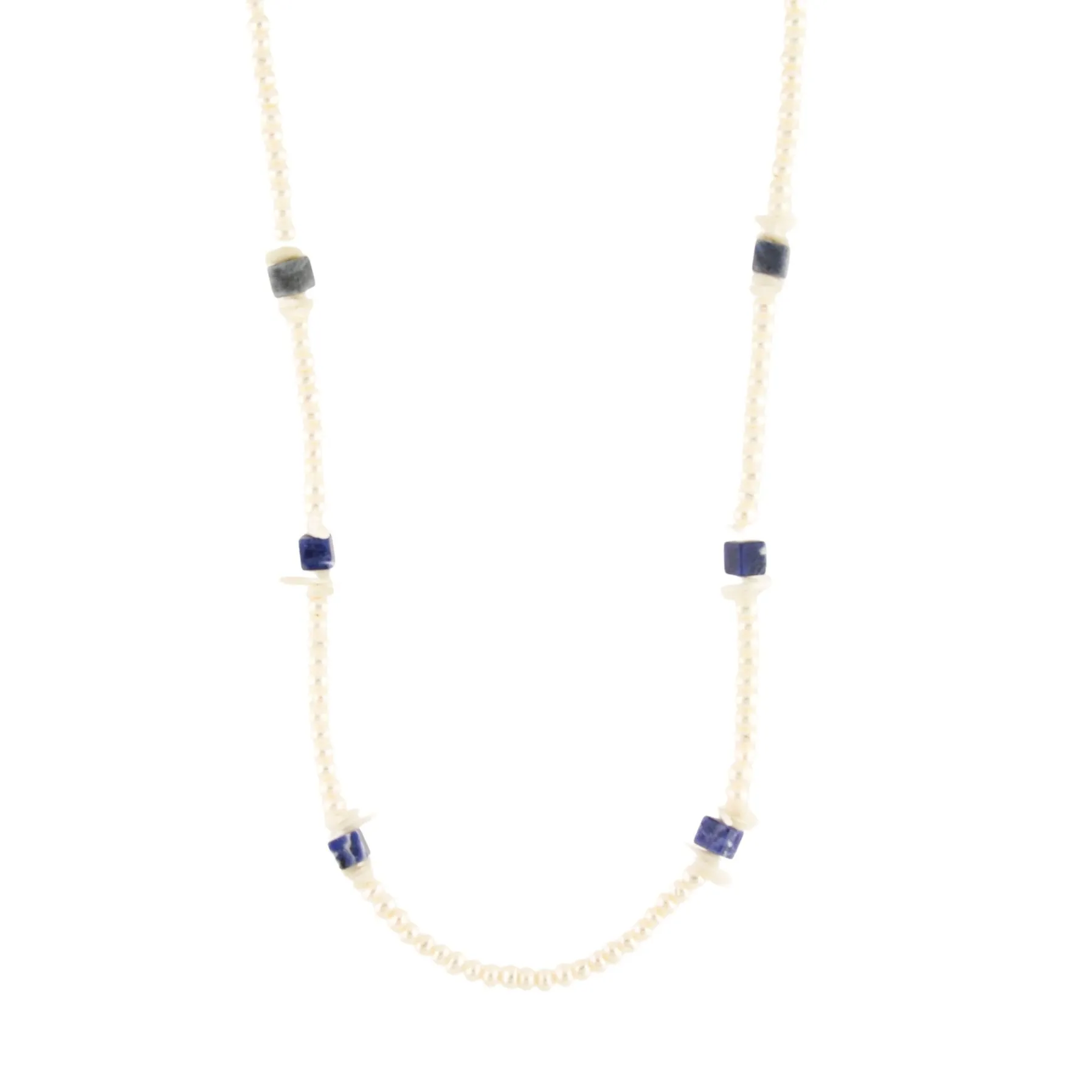 4mm Pearls x Lapis Necklace