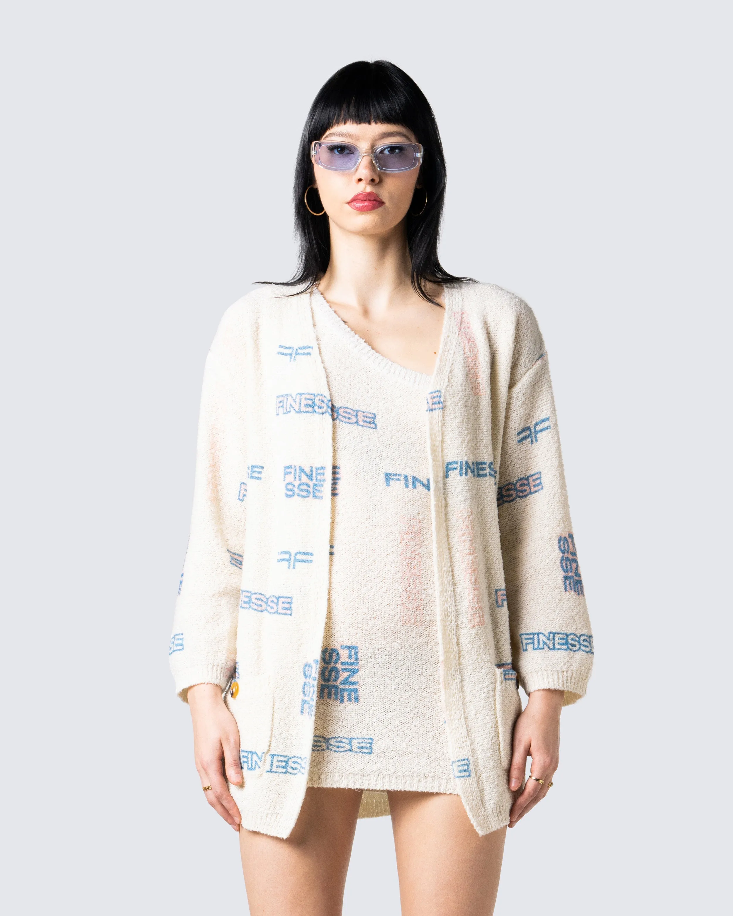 Alicia Ivory Print Mini Cardigan