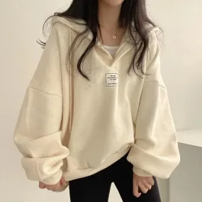 Apricot Thin Casual Oversized Hoody