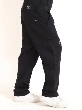 Black Baggy Fit 8 Pocket Drill Cargo