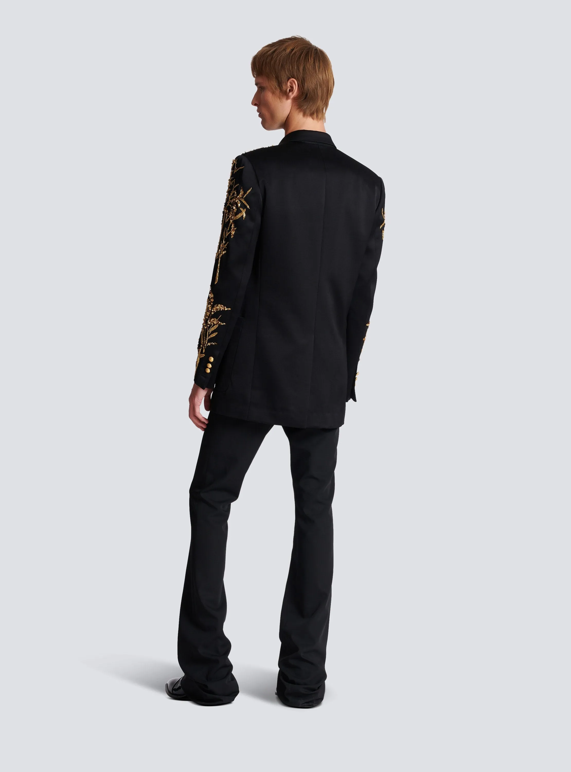 Blazer with embroidered Bamboo sleeves