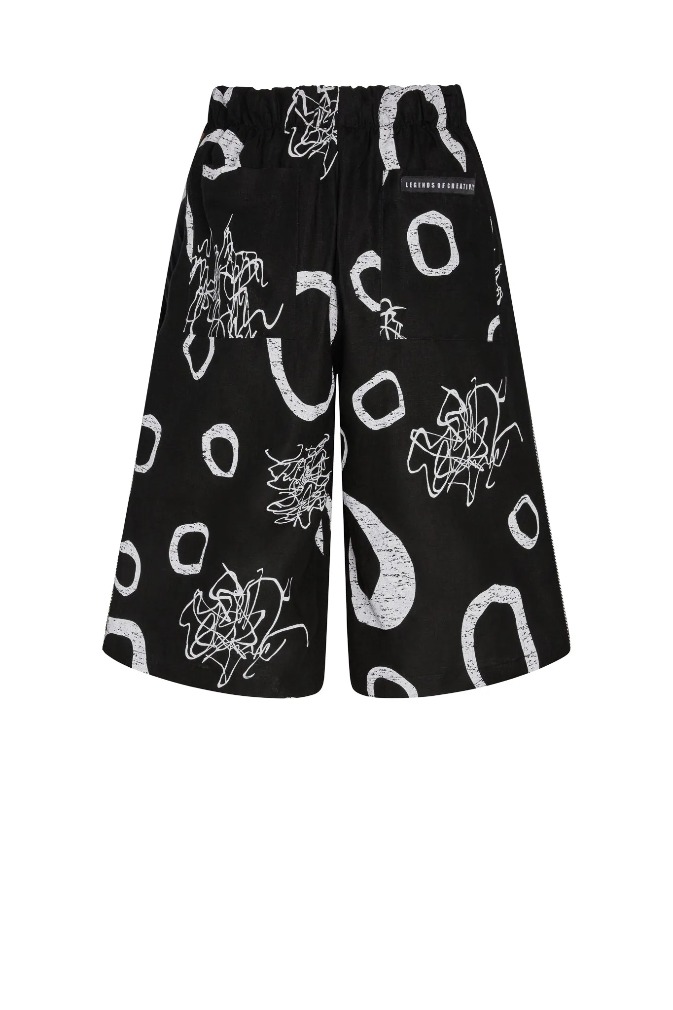 Bowie Abstract Print Linen Baggy Shorts