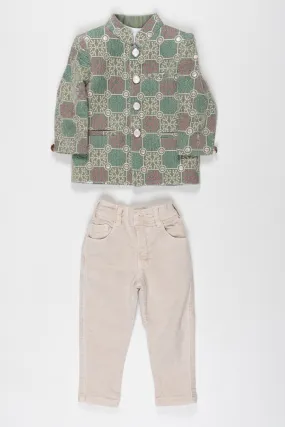 Boys Traditional Kurta Pant Set with Matching Tee