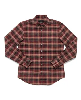 Burgundy Shadow Plaid Flannel Shirt