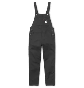 Carhartt WIP Women's W' Bib Overalls – Black – Rinsed