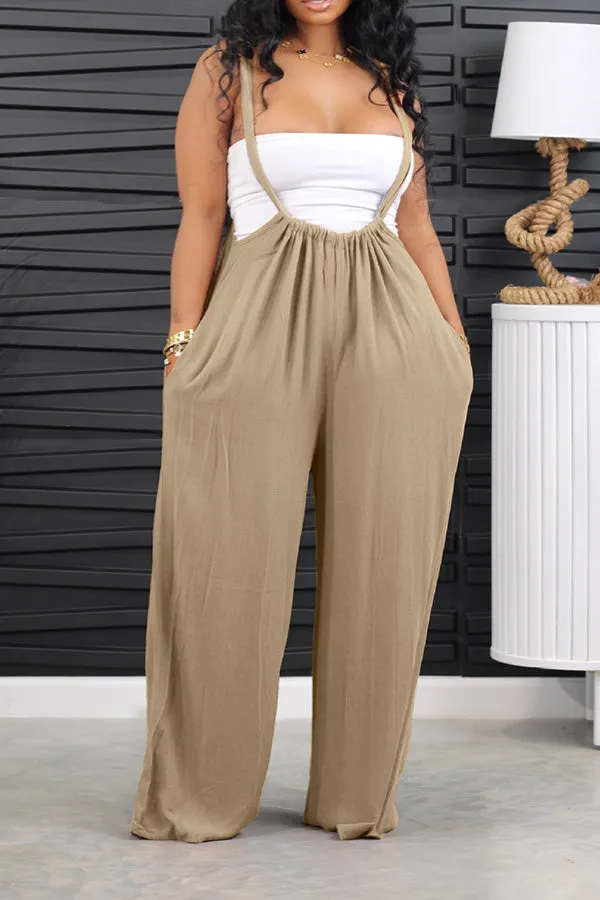 Chic Drawstring Belted Straight Leg Pants