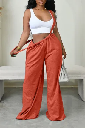 Chic Drawstring Belted Straight Leg Pants