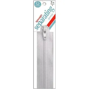 Coats Lightweight Separating Zipper 7in White