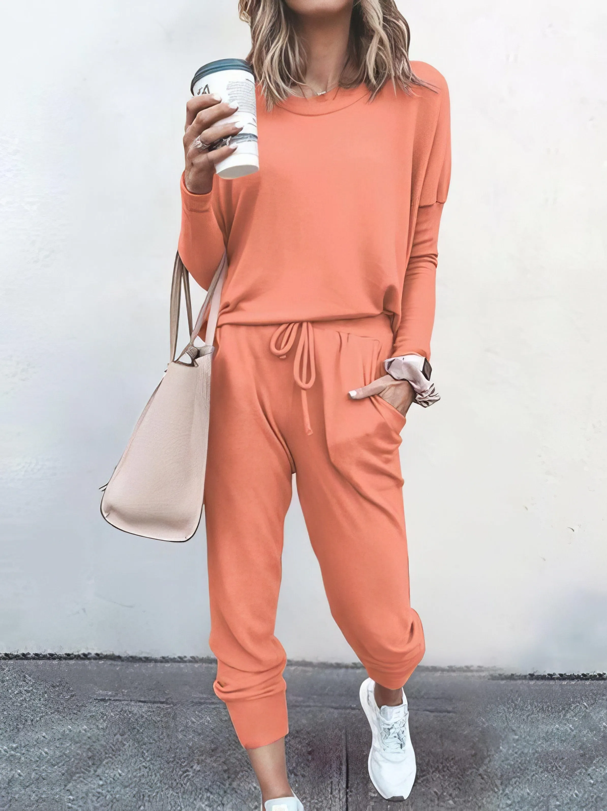 Color Long Sleeve Long Pants Pajamas Set