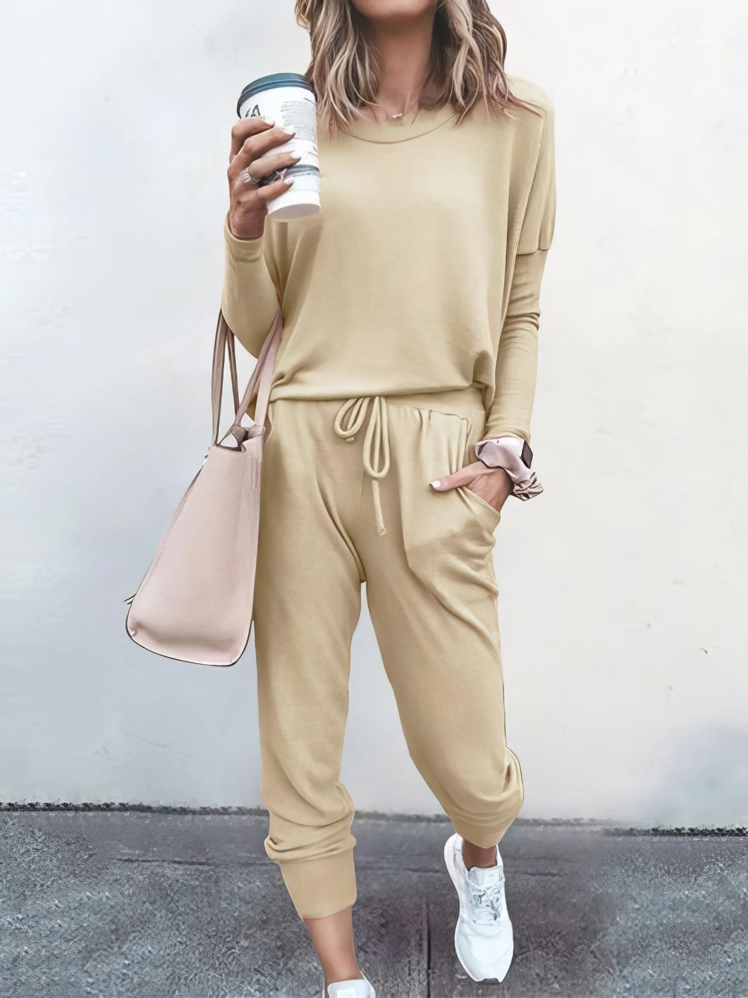 Color Long Sleeve Long Pants Pajamas Set