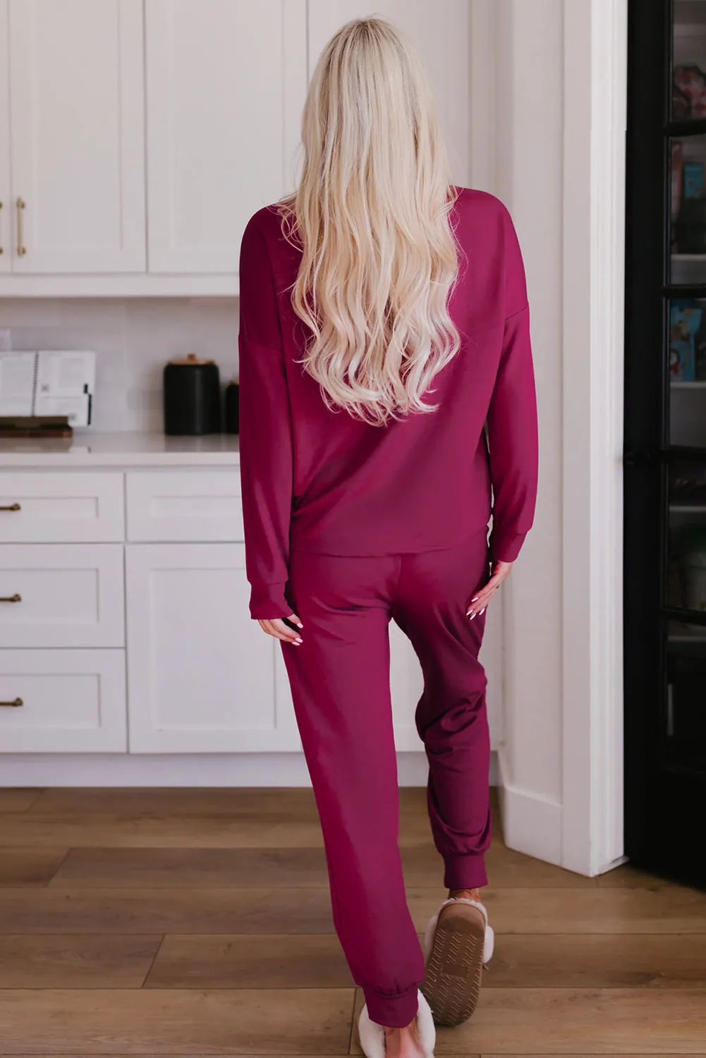 Color Long Sleeve Long Pants Pajamas Set