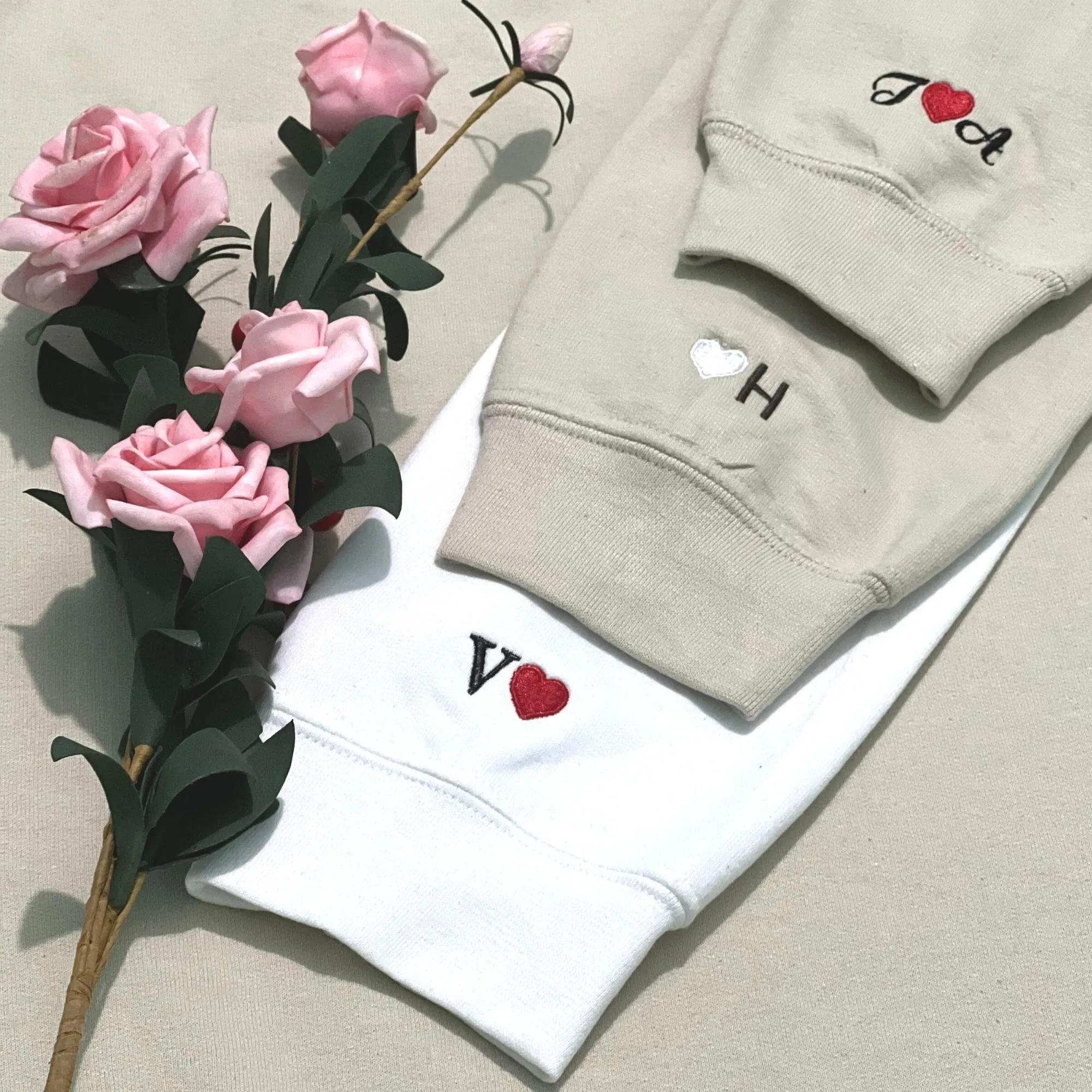 Custom Embroidered Wedding Anniversary Gift for Couple Friends Sweatshirt or Hoodie