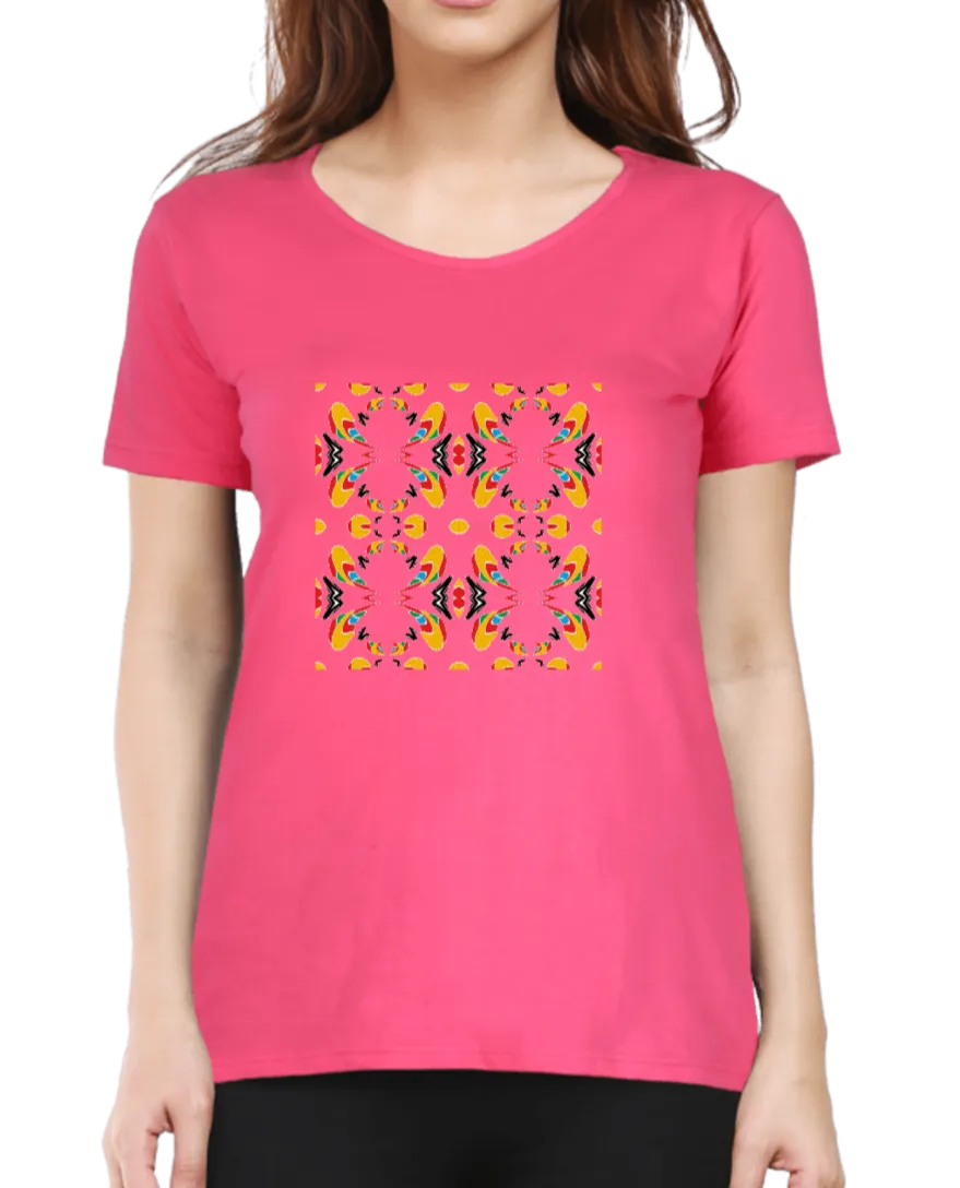 Geometric Pattern T Shirt for Women D03