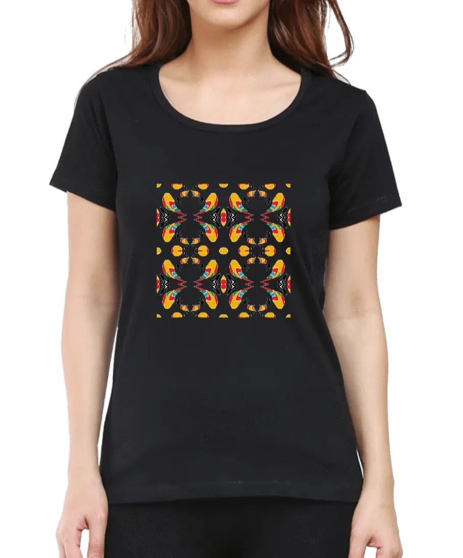 Geometric Pattern T Shirt for Women D03