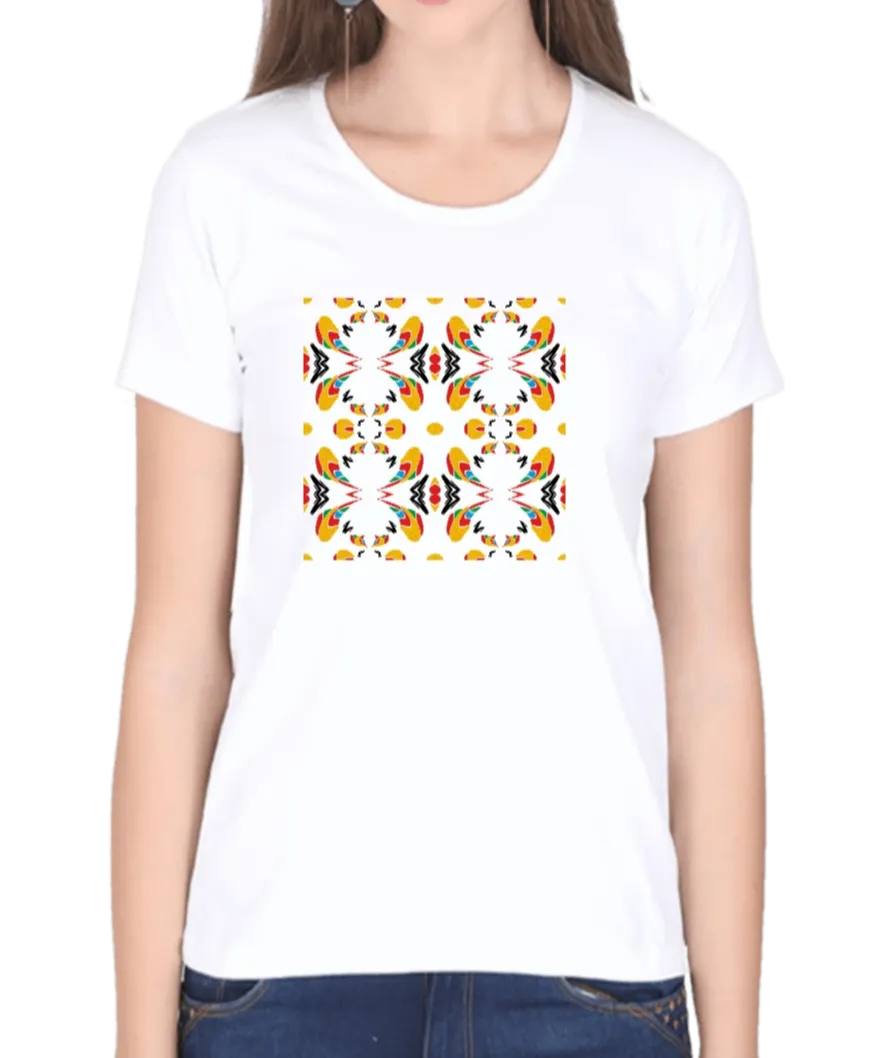 Geometric Pattern T Shirt for Women D03