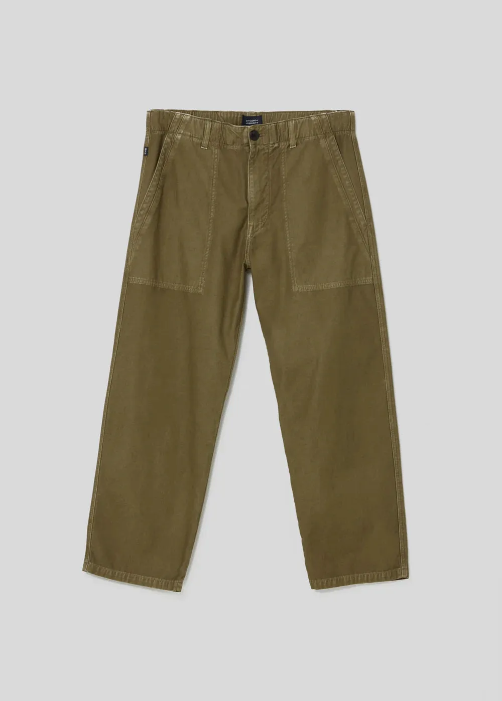 Hayden Relaxed Utility Pant In Sateen - Tea Leaf