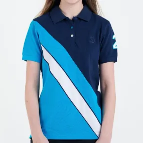 Hazy Blue Womens Short Sleeve Polo Shirt - Chole II