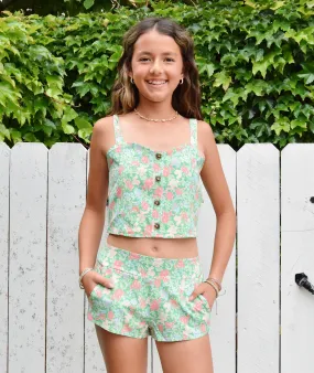 Katie J NYC Girls Preppy Floral Tilly Shorts