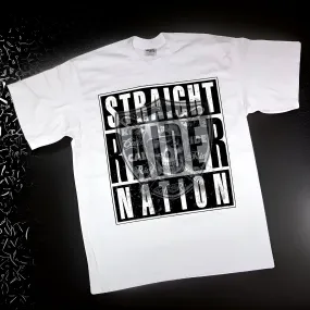 *<SC>* (WHITE) ~STRAIGHT RAIDER NATION~ HEAVY COTTON JUMBO PRINT TEES