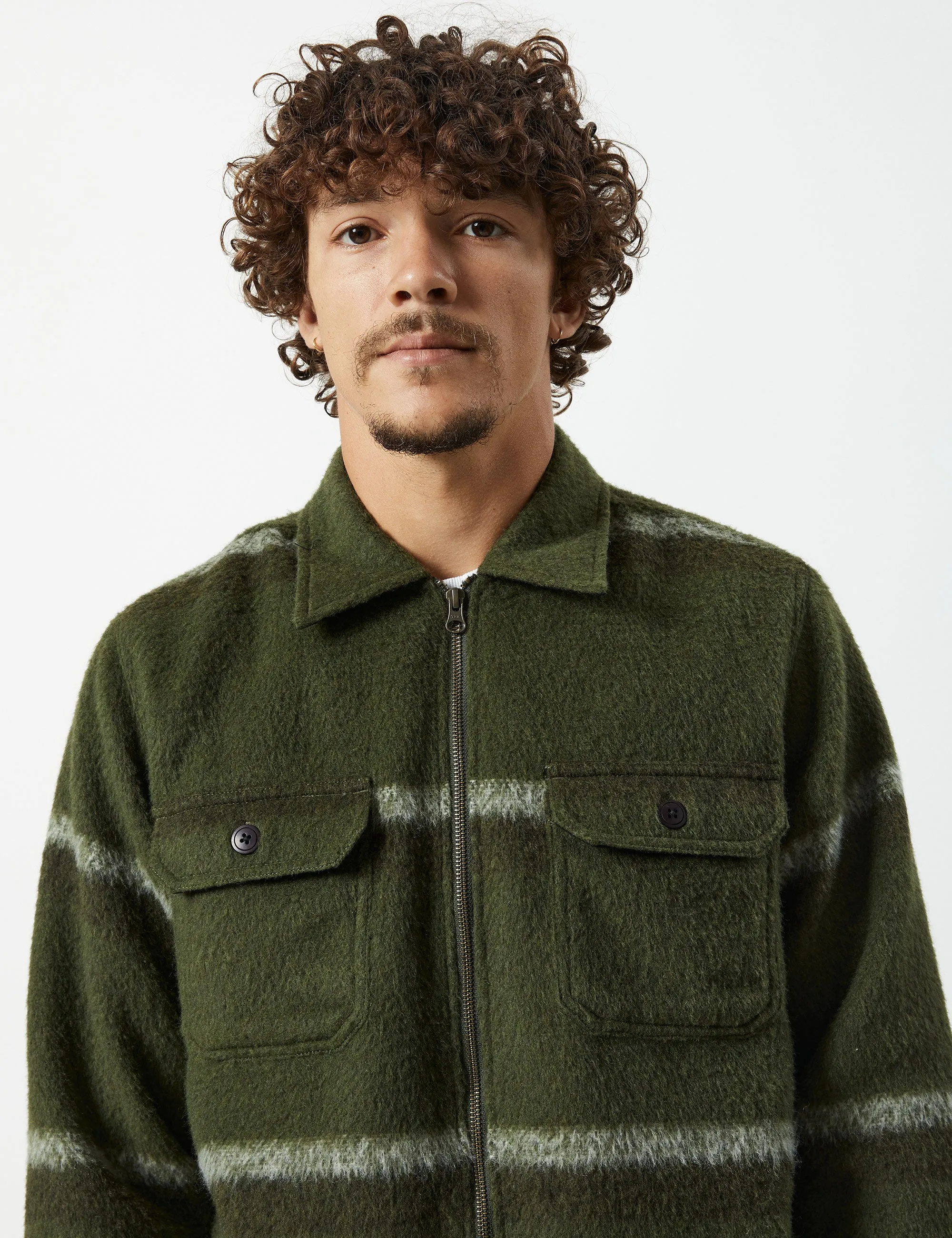 Lumberjack Zip Thru Jacket - Army Stripe