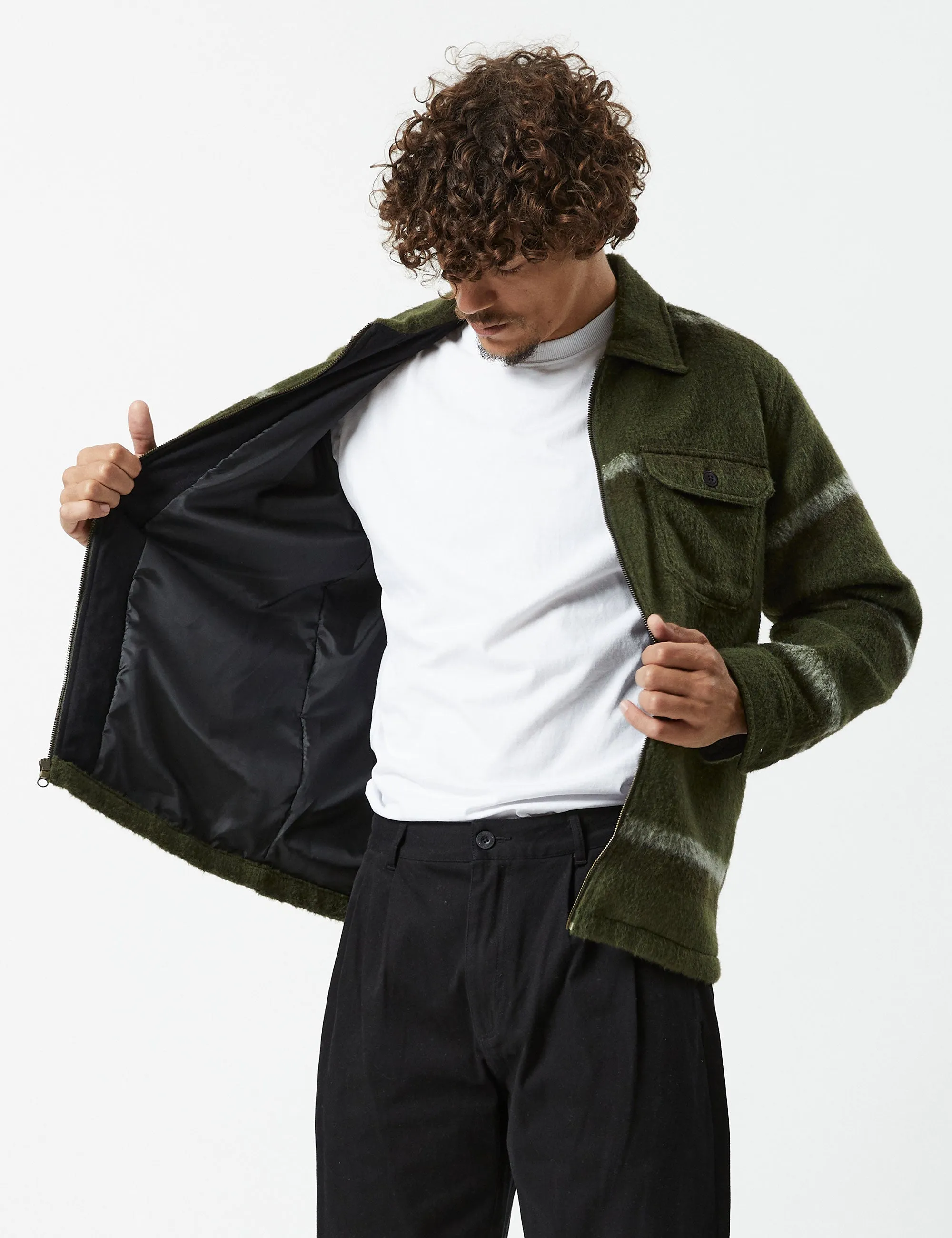 Lumberjack Zip Thru Jacket - Army Stripe