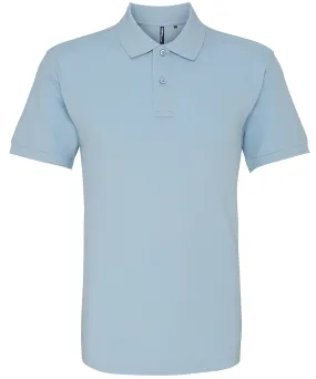 Mens Plain Short Sleeve Polo Shirt - Light Blue