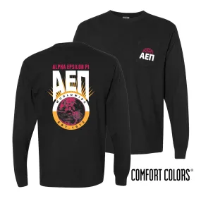 New! AEPi Comfort Colors Retro Worldwide Long Sleeve Tee