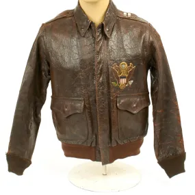 Original U.S. WWII China Burma India Theater A2 Leather Flight Jacket (Size 40)