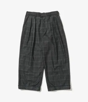 Oxford Pant – Charcoal/Blue Windowpane Poly Wool