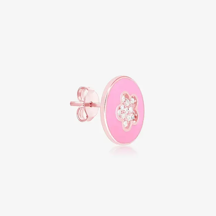 Pink Floral Studs