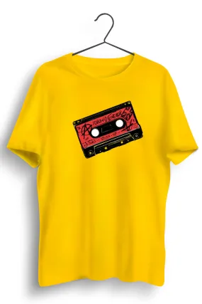 Punk Tape Graphic Printed Yellow Tshirt