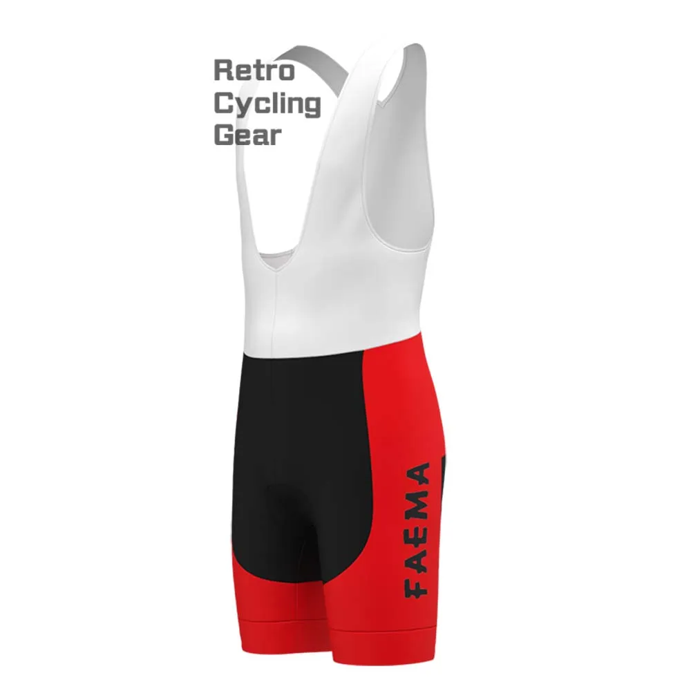 Red FAEMA Retro Bib Cycling Shorts