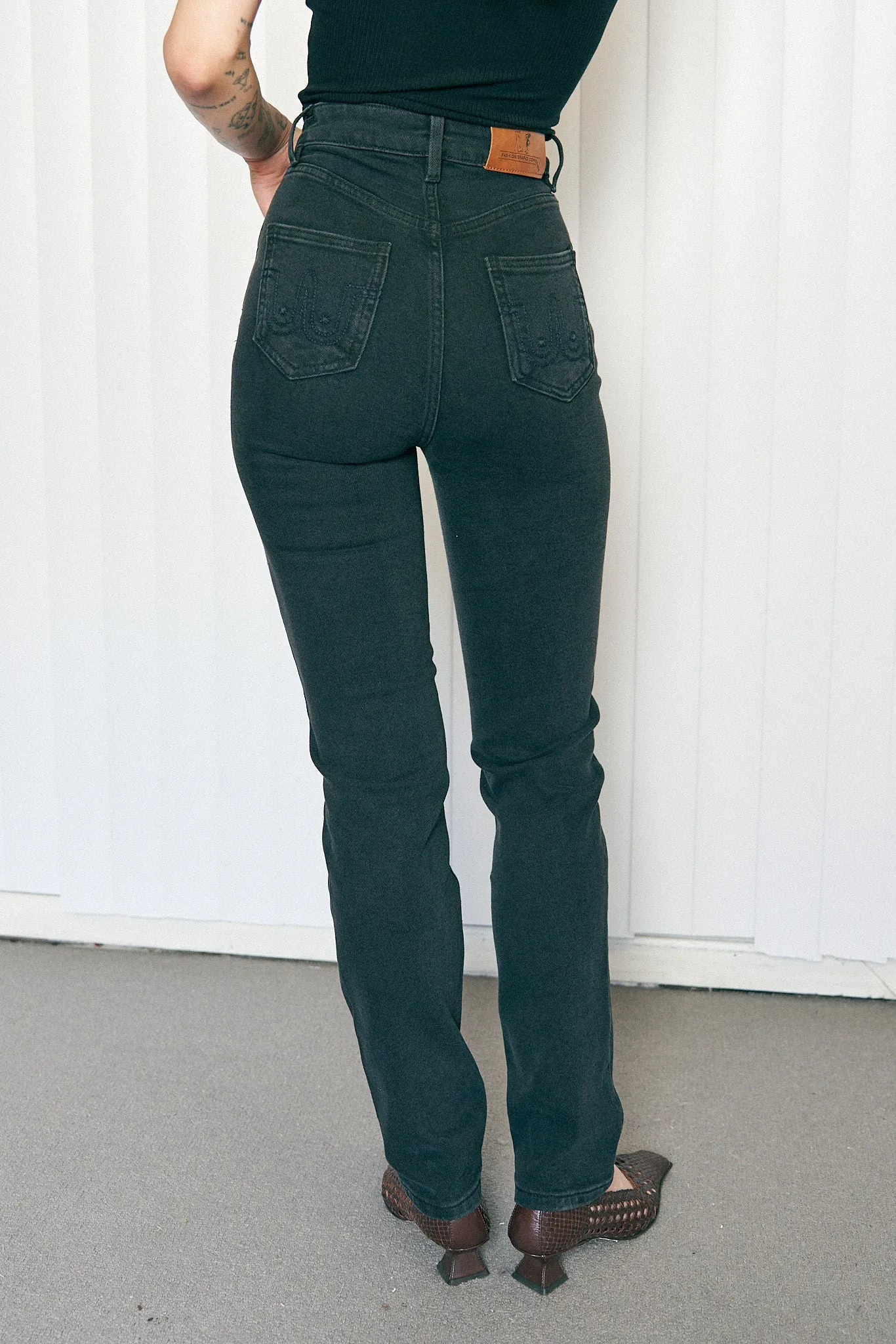 TALL Nap Jeans for big butts black denim