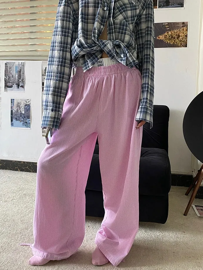 Weird Town Double Waist Blue Striped Pants