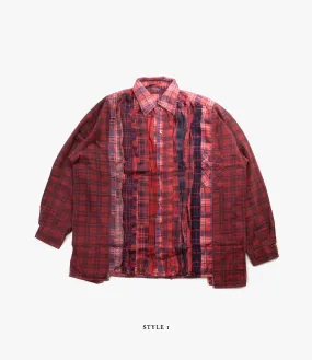 Wide Flannel Ribbon Shirt – Red Over Dye