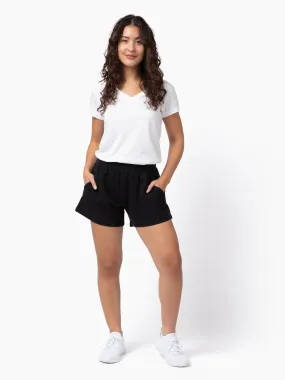 Women's Black Terry Lounge Shorts